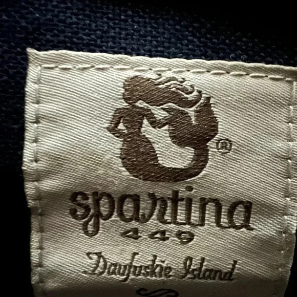 Spartina 449 leather & linen handbag - Picture 3 of 16